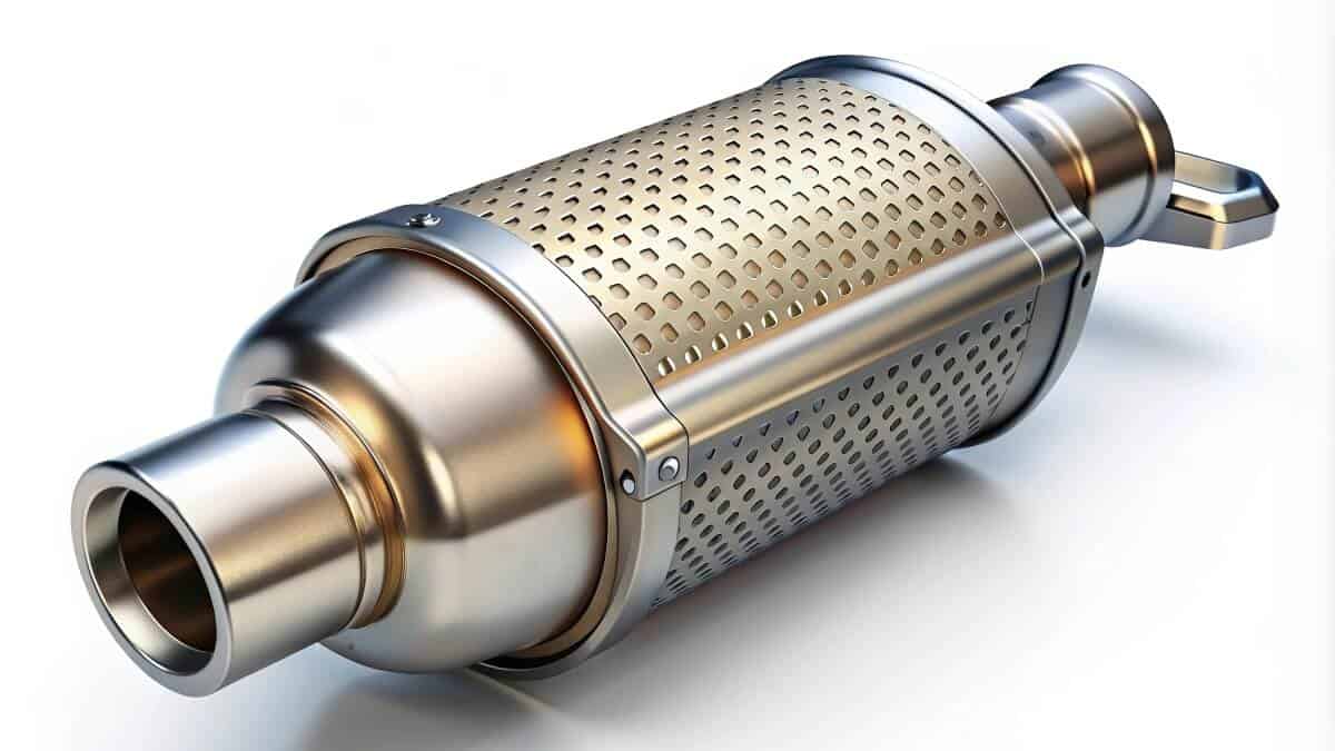 Srebrny filtr DPF gotowy do czyszczenia filtra DPF.